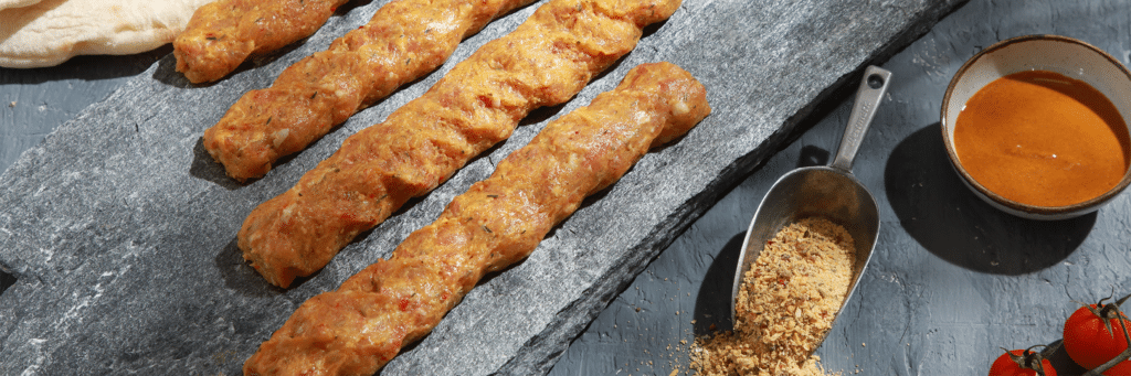 Ανατολίτικα κεμπάπ κοτόπουλου με πιπεριές