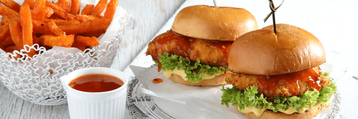 Burger µε τραγανό κοτόπουλο