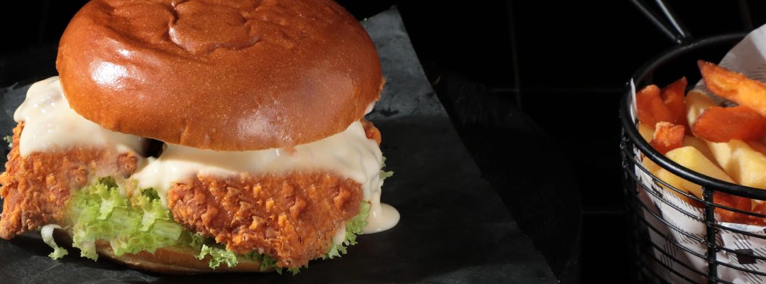 Crispy chicken parmesan burger