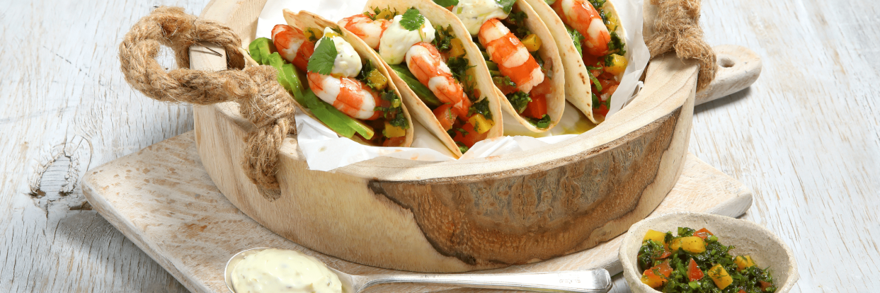 Tacos µε γαρίδες