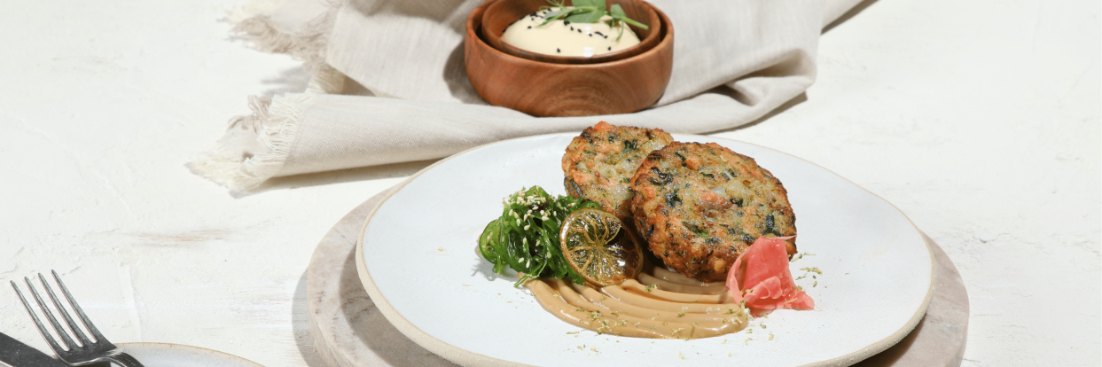 Κεφτεδάκια σολομού με μαγιονέζα teriyaki